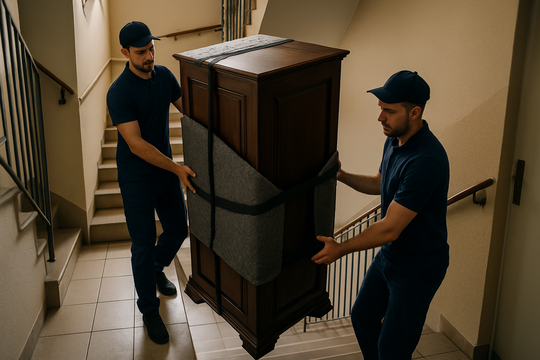 Möbeltransport Darmstadt – Professionelles Team beim Möbel tragen
